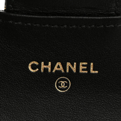 Chanel Calfskin Crocodile Embossed Graffiti 2.55 Crocodile Reissue Flap Card Holder Black Gold 6 of 8