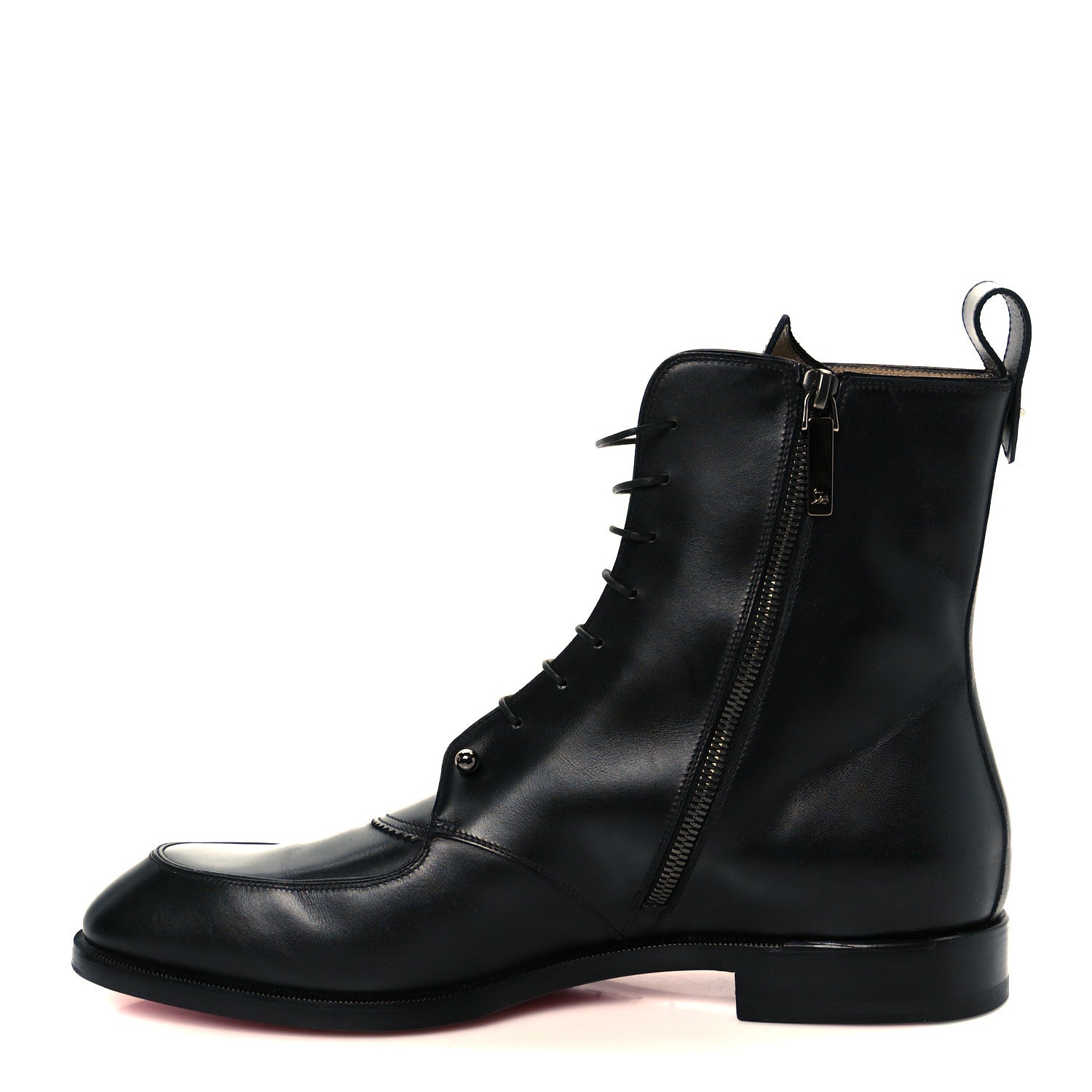 Christian Louboutin Patine Calfskin Mens Ajmone Flat Boots 43 Black 1 of 10