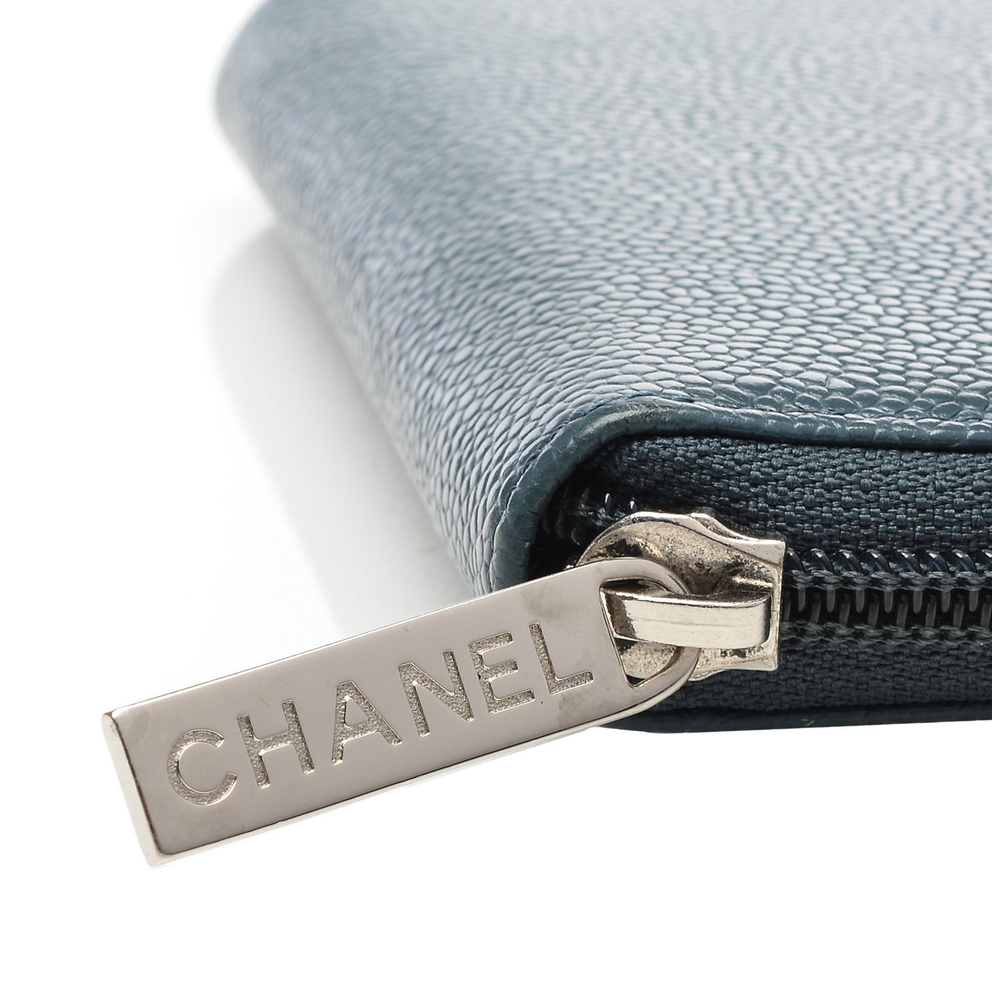 Caviar Small Timeless CC Zip Around Wallet Blue