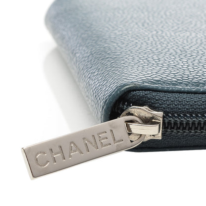 Chanel Caviar Small Timeless CC Zip Around Wallet Blue 7 of 9