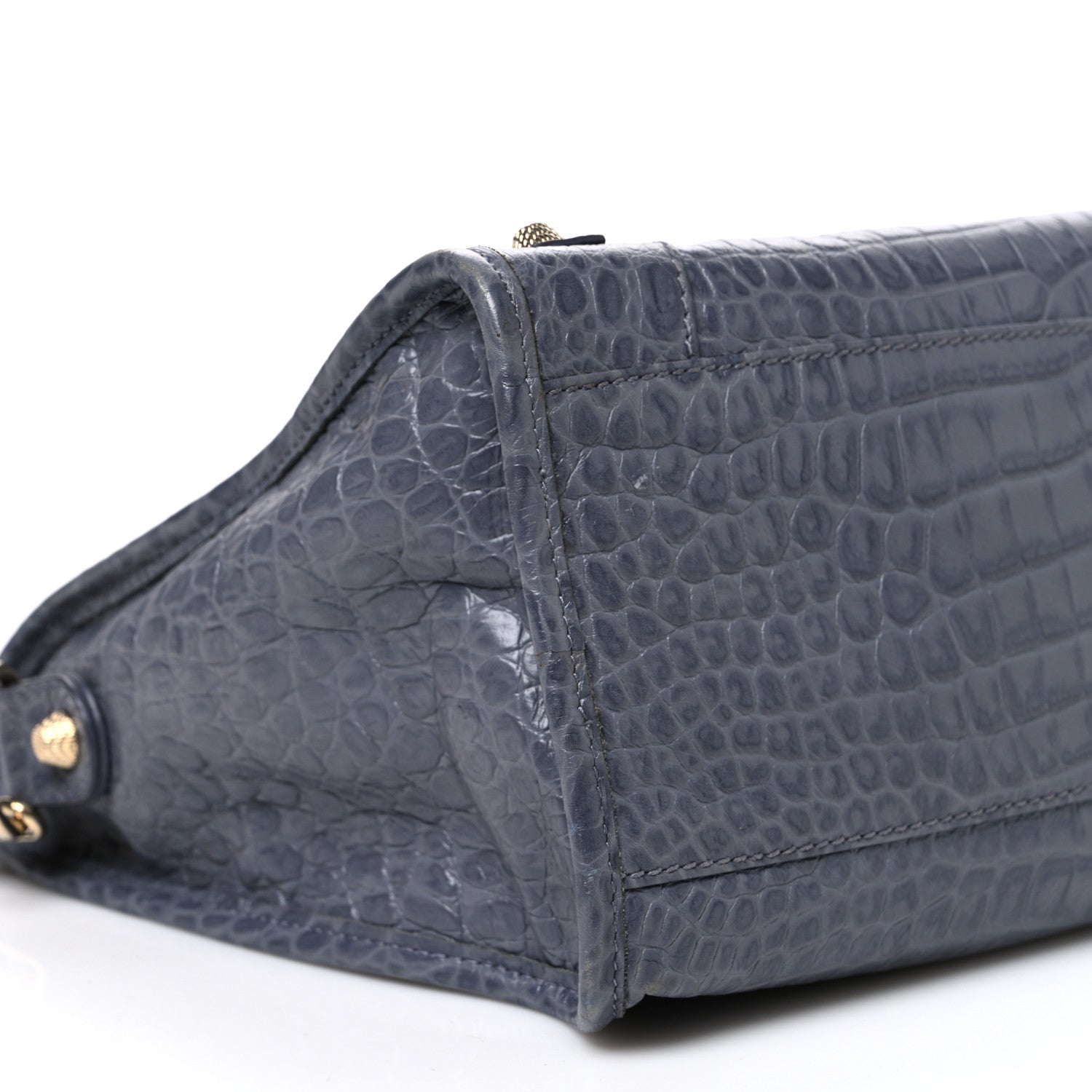 Balenciaga Calfskin Crocodile Embossed Giant 12 Gold Hardware City Gris Beton 10 of 12
