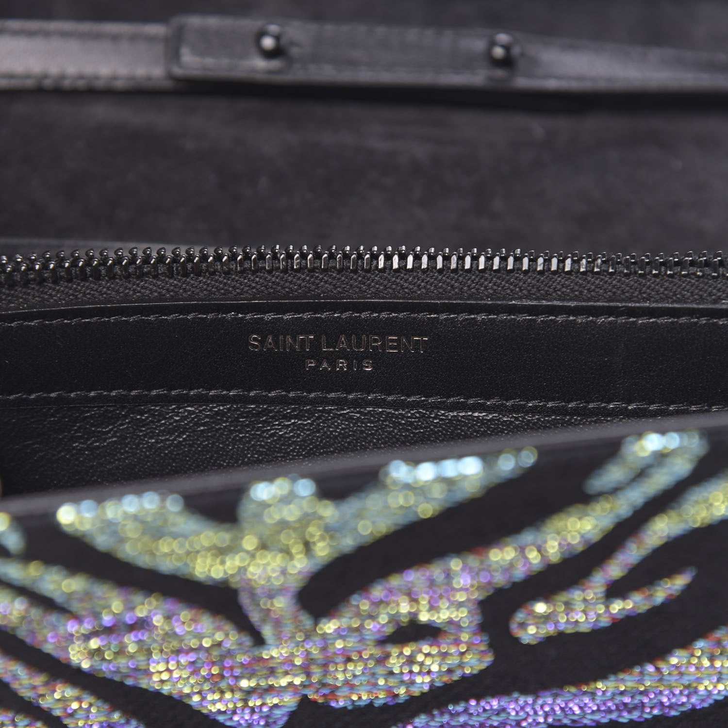 Saint Laurent Tiger Burnout Monogram Chain Wallet Multicolor 7 of 10