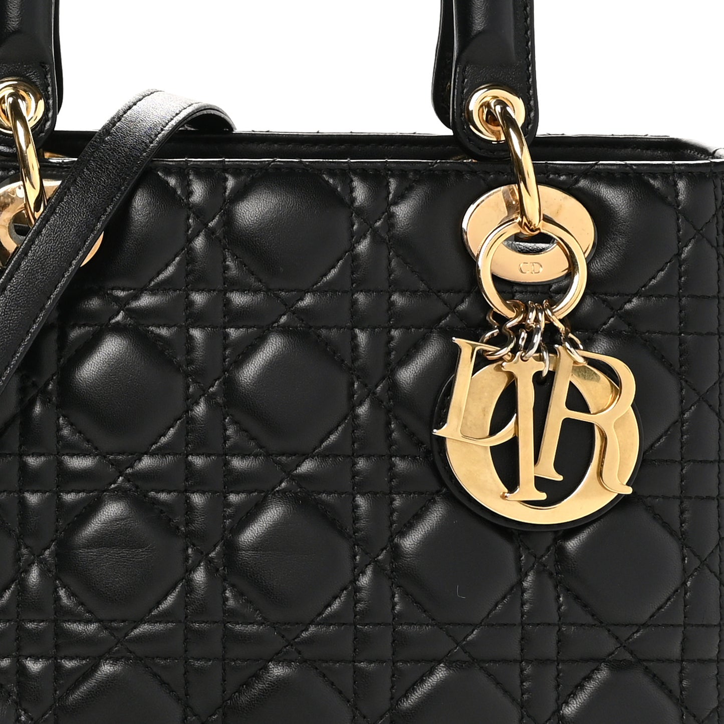 Lambskin Cannage Medium Lady Dior Black