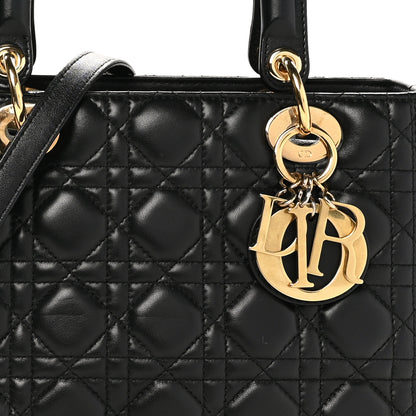 Christian Dior Lambskin Cannage Medium Lady Dior Black 8 of 10