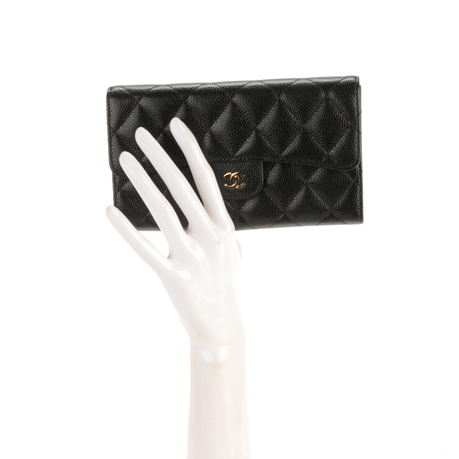 Chanel Caviar Quilted Large Flap Wallet Black 2 of 8