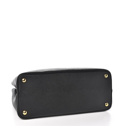 Prada Saffiano Cuir Medium Double Bag Black Fuoco 3 of 10