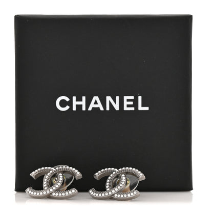 Chanel Ruthenium Crystal CC Earrings 5 of 5
