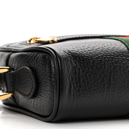 Gucci Calfskin Web Mini Ophidia Shoulder Bag Black 9 of 10