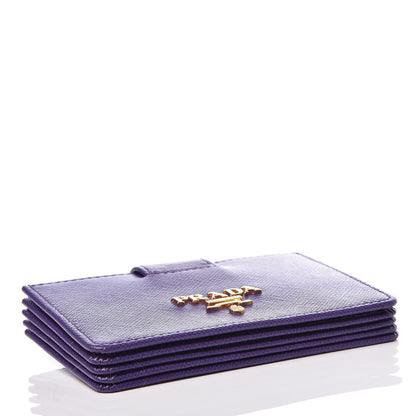 Prada Saffiano Metal Accordion Card Case Viola 4 of 6