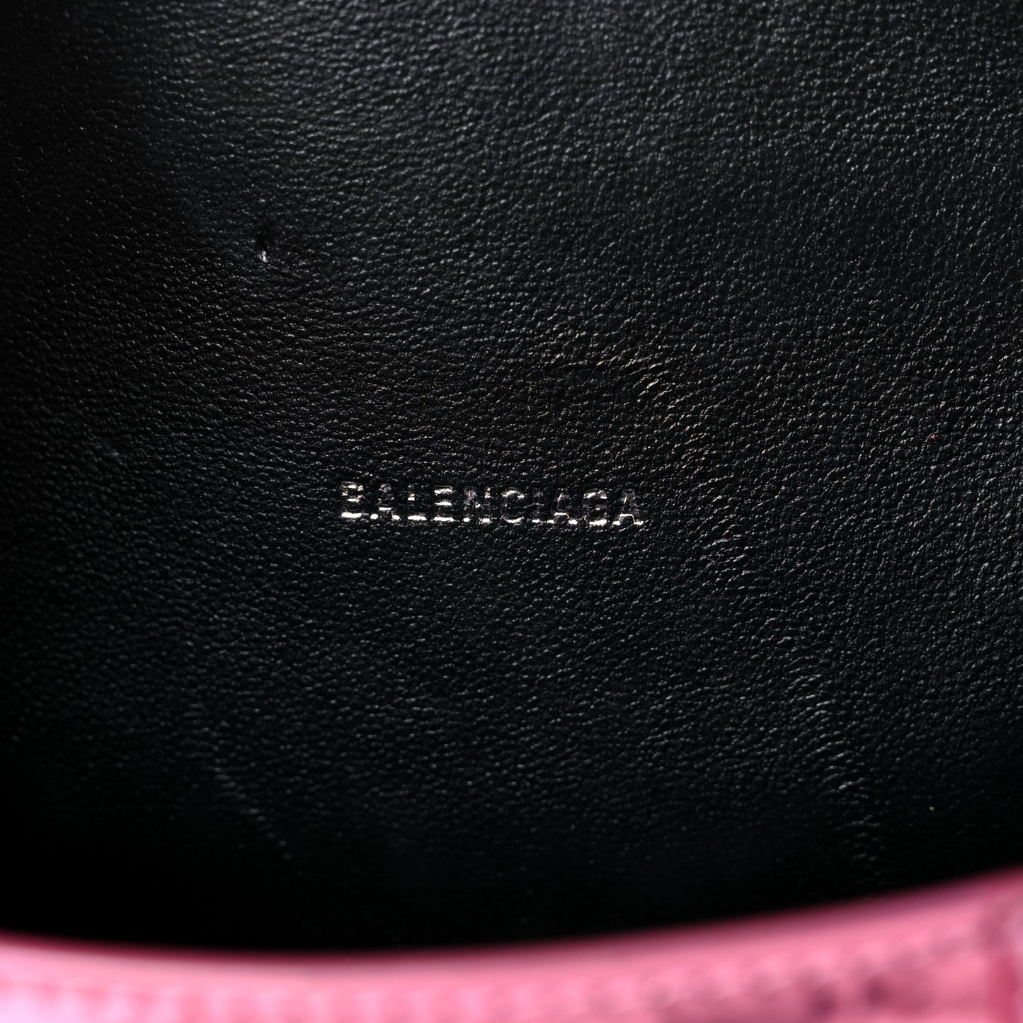 Metallic Shiny Calfskin Crocodile Embossed Hourglass Top Handle Bag XS Pink