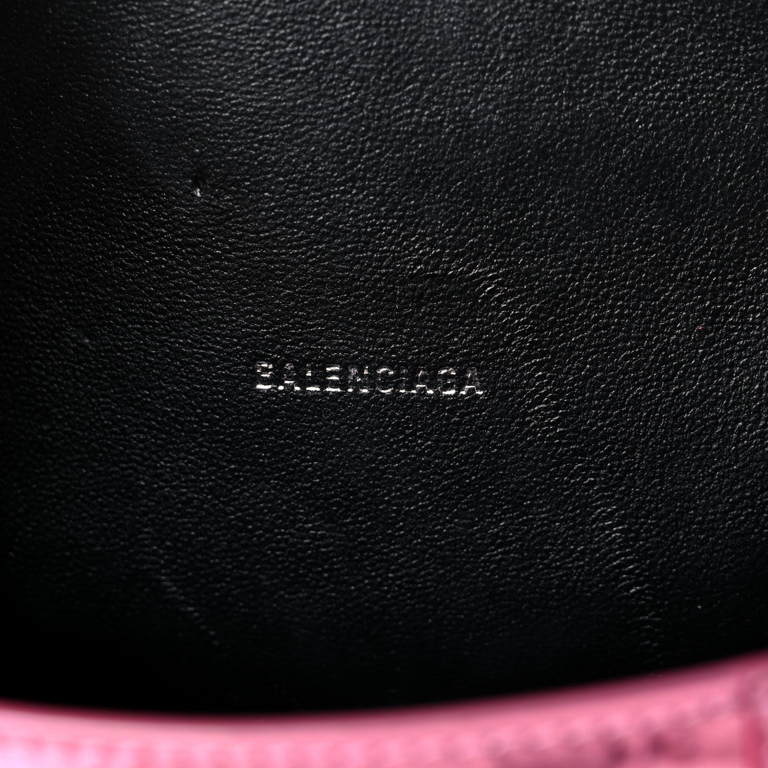 Balenciaga Metallic Shiny Calfskin Crocodile Embossed Hourglass Top Handle Bag XS Pink 6 of 18