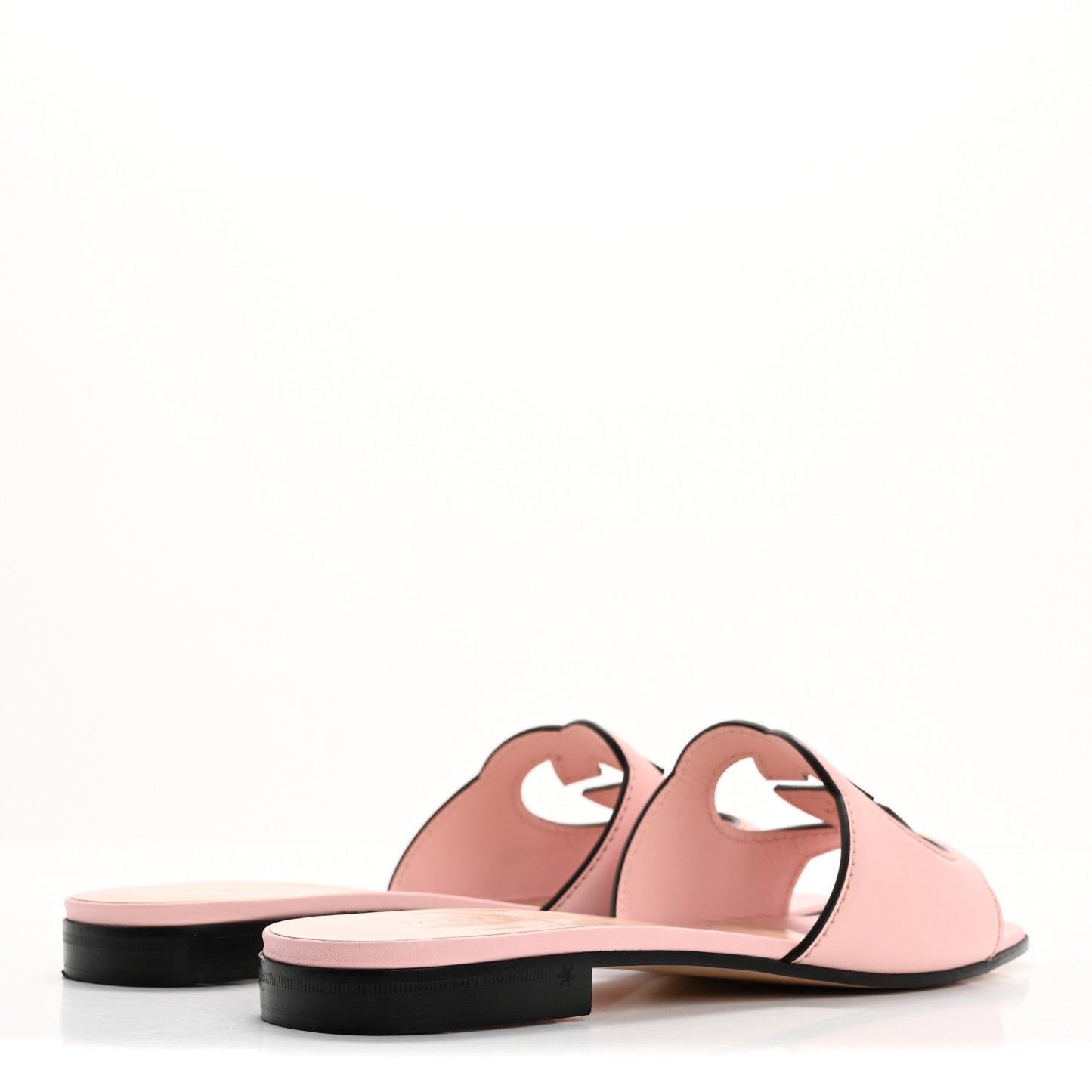 Cosmos Softy Calfskin Interlocking G Cut Out Slide Sandals 37.5 Candy Cotton