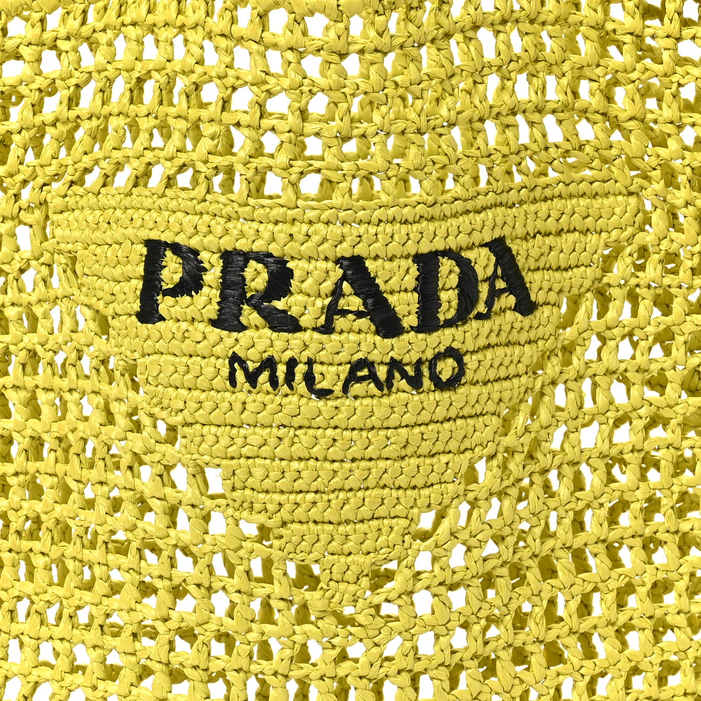 Yarn Raffia Effect Crochet Logo Embroidered Tote Bag Cedro