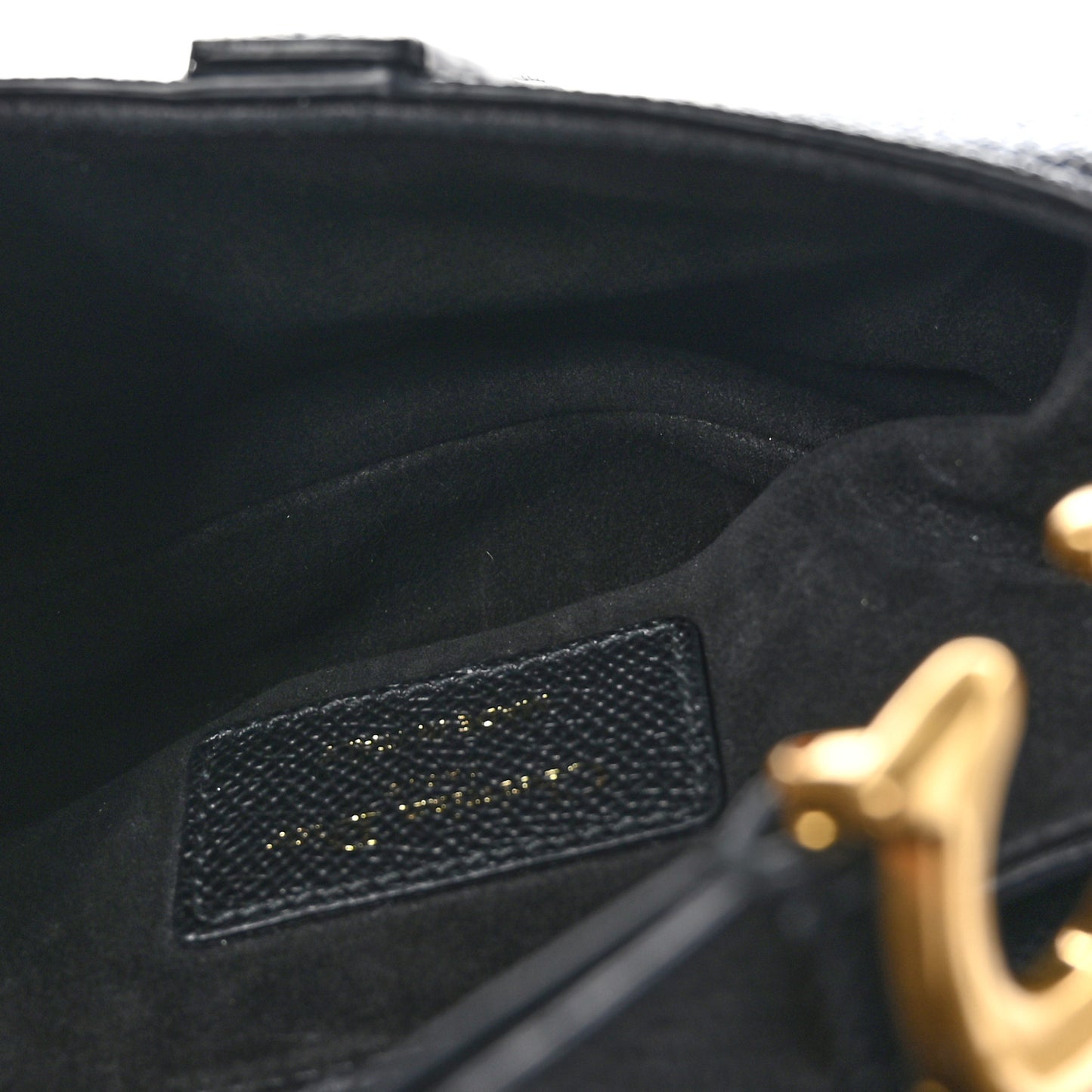 Grained Calfskin Saddle Bag Black