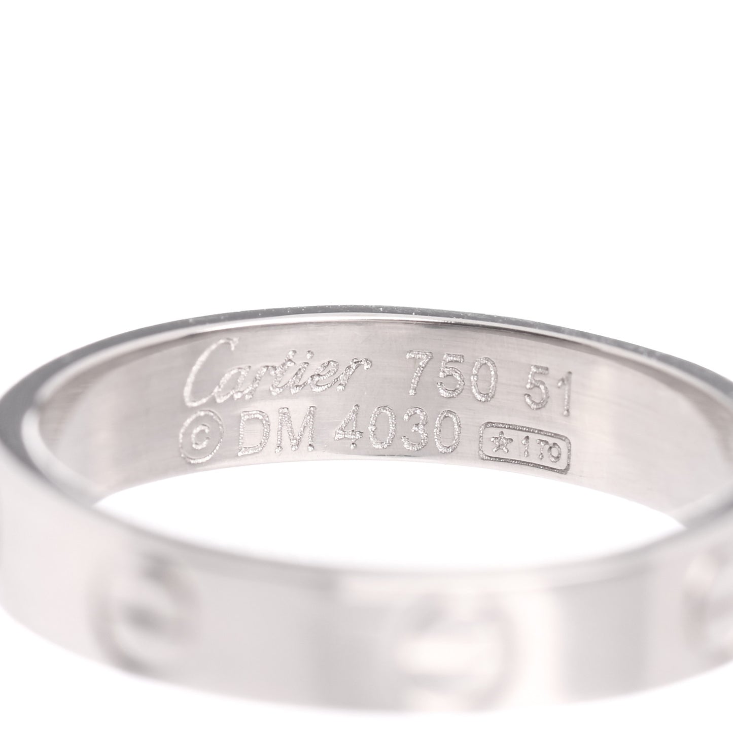 18K White Gold 3.5mm LOVE Wedding Band Ring 51 5.75