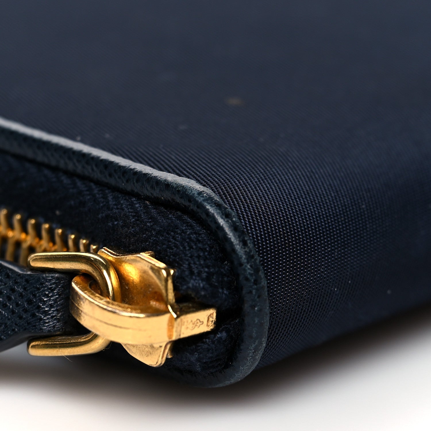 Prada Tessuto Nylon Metal Zip Around Wallet Bleu 8 of 12
