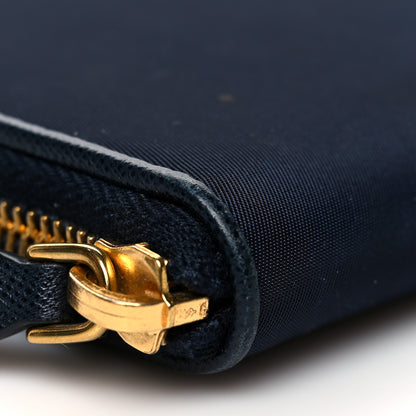 Prada Tessuto Nylon Metal Zip Around Wallet Bleu 8 of 12