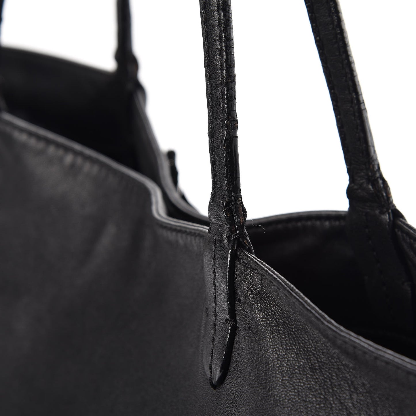 Nappa Studded Rosette Tote Black