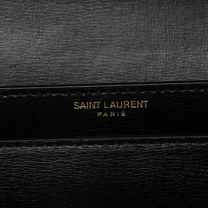 Saint Laurent Smooth Calfskin Medium Monogram Sunset Satchel Black 11 of 19