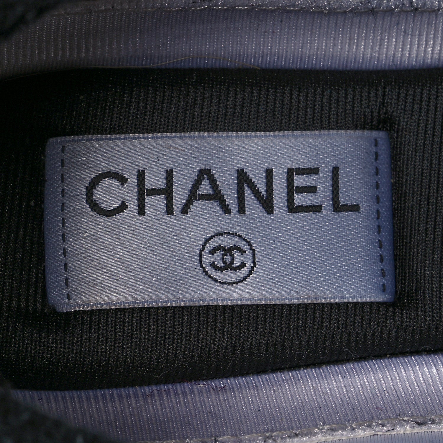 Chanel Nylon Calfskin Suede CC Womens Sneakers 36 Navy White Orange Black 7 of 9