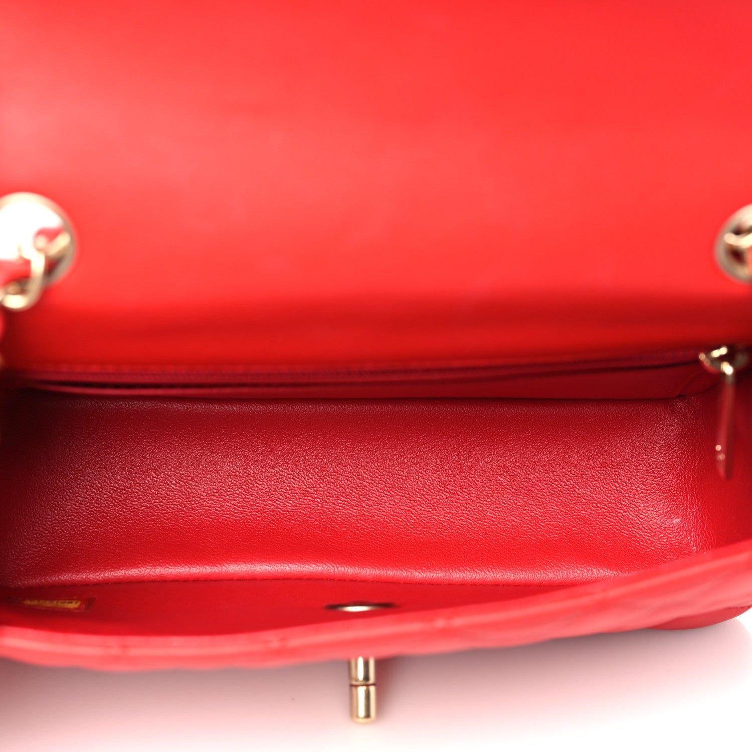 Chanel Lambskin Quilted Mini Rectangular Flap Red 5 of 12