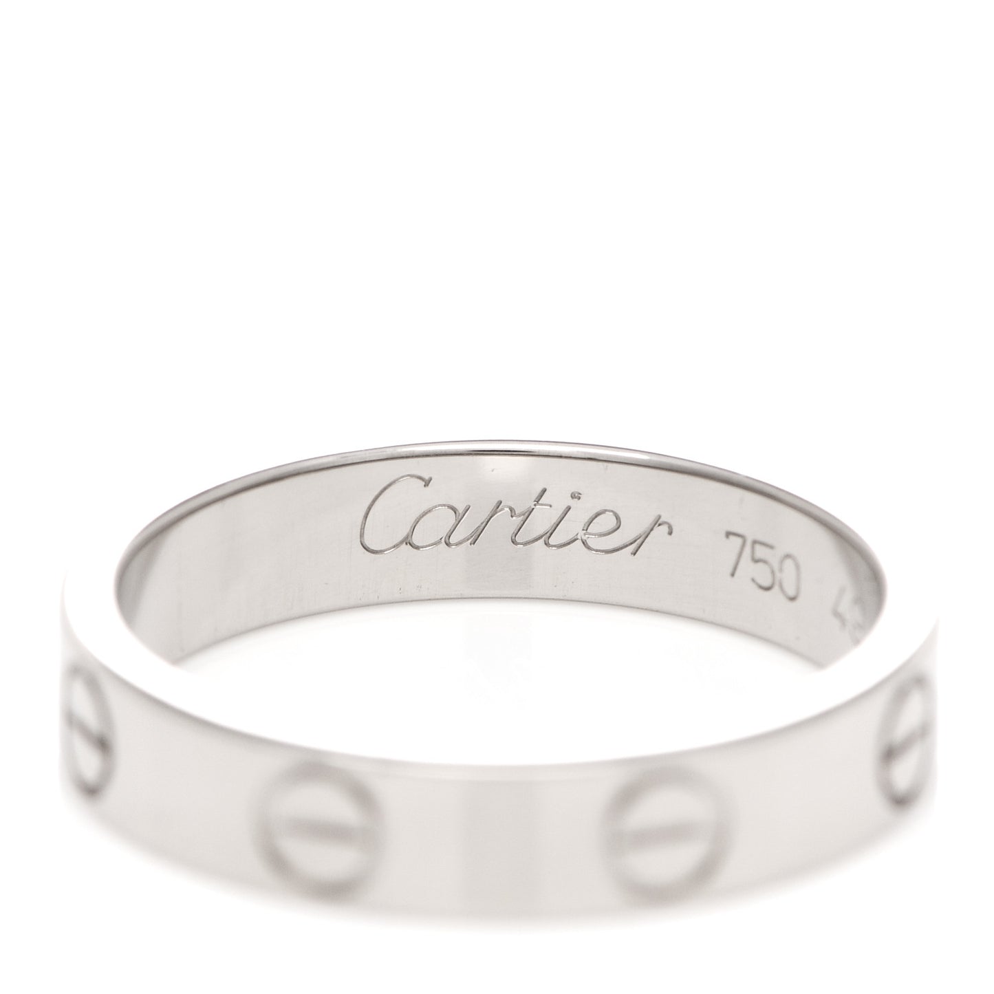 18K White Gold 3.5mm LOVE Wedding Band Ring 49 5