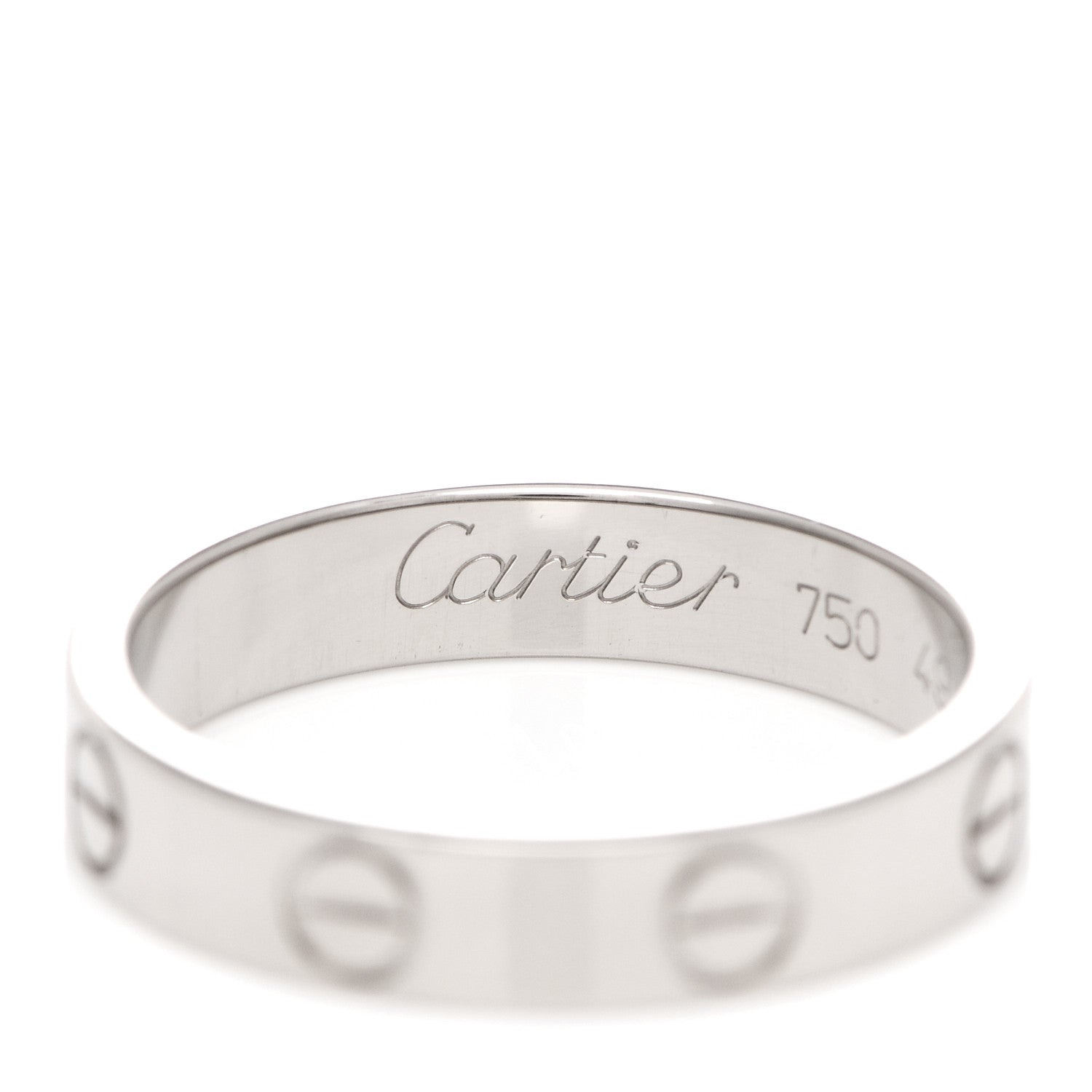 Cartier 18K White Gold 3.5mm LOVE Wedding Band Ring 49 5 4 of 6