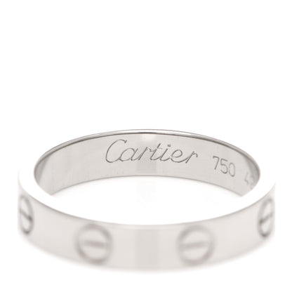 Cartier 18K White Gold 3.5mm LOVE Wedding Band Ring 49 5 4 of 6