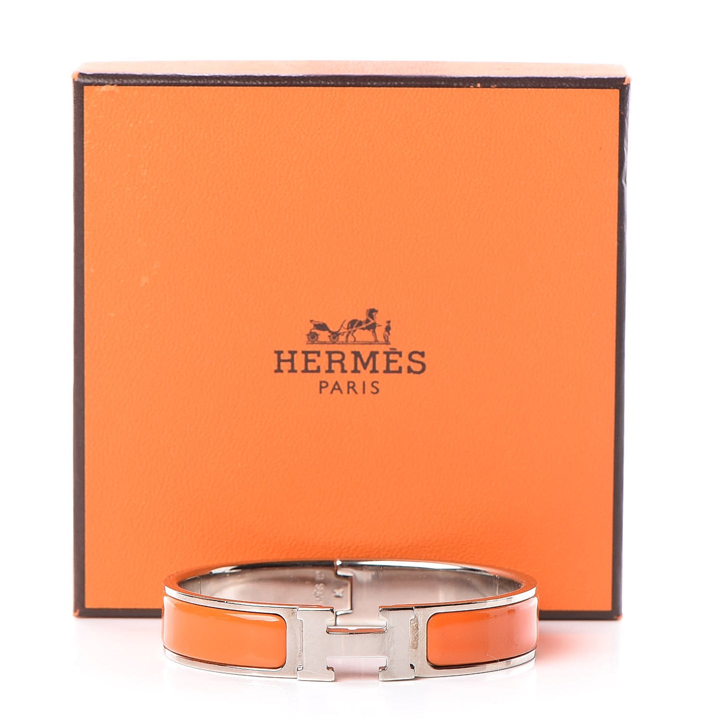 Enamel Narrow Clic Clac H Bracelet PM Orange