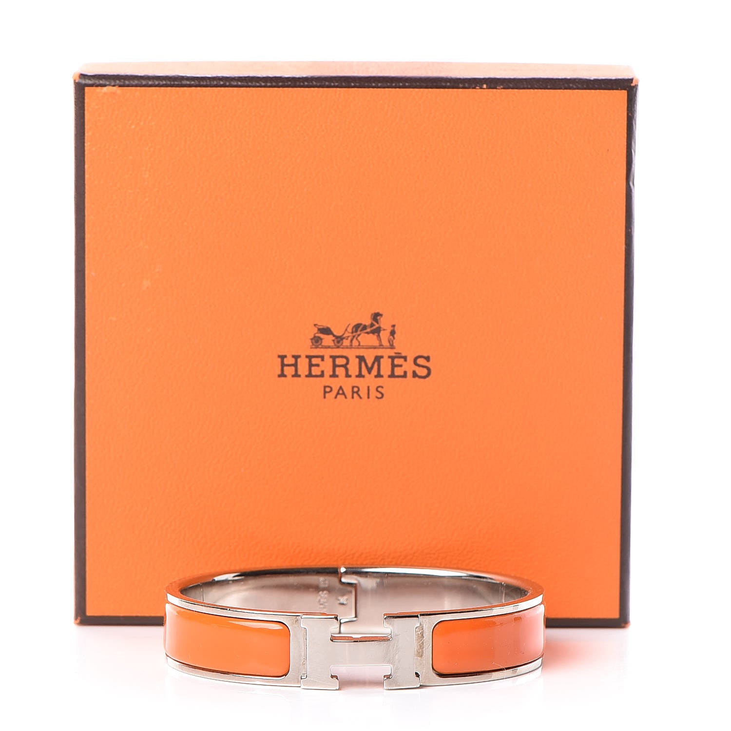 Hermes Enamel Narrow Clic Clac H Bracelet PM Orange 6 of 6