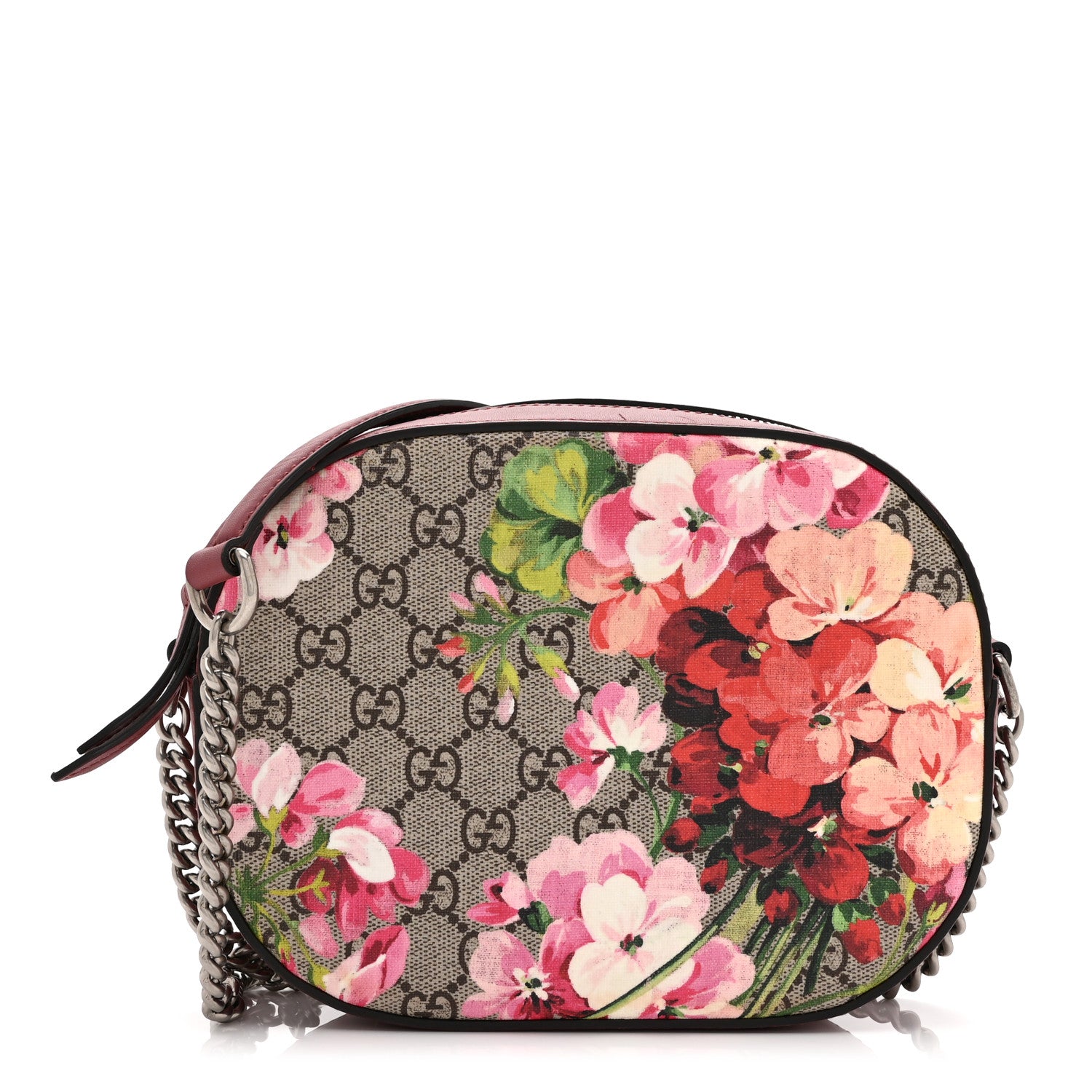 Gucci GG Supreme Monogram Blooms Mini Chain Shoulder Bag Beige Multicolor Dry Rose 1 of 10
