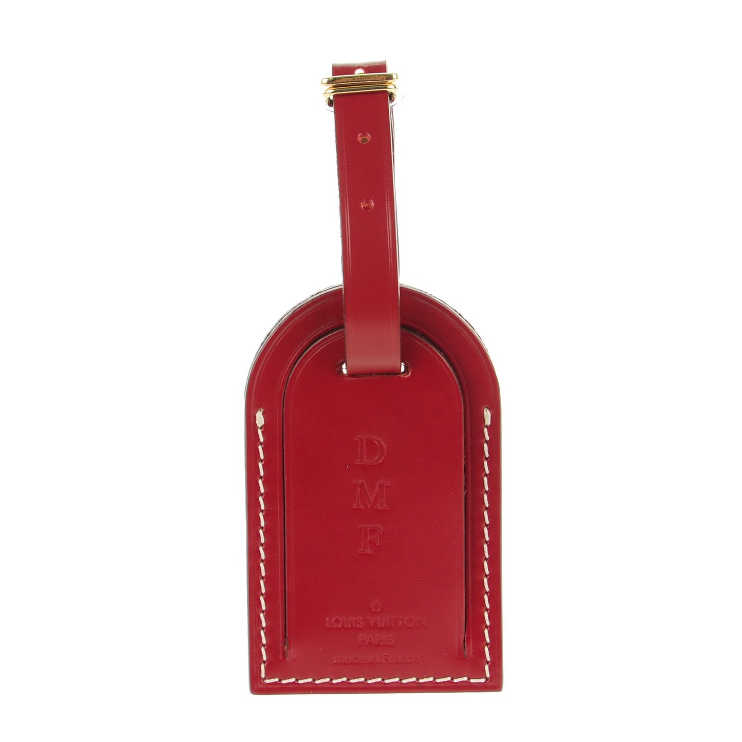 Calfskin Luggage Tag Red