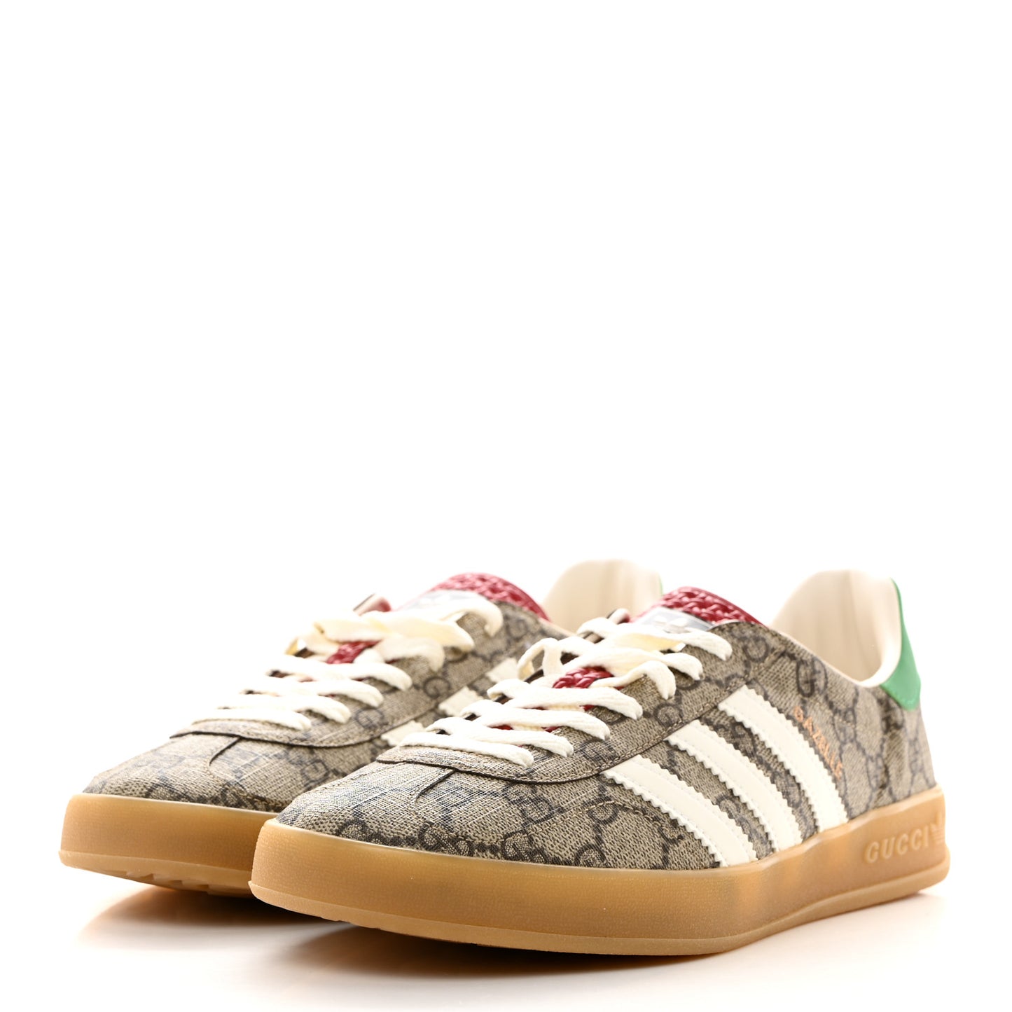 X ADIDAS GG Supreme Monogram Mens Gazelle Sneakers 9 Beige Ebony Off White New Shamarock
