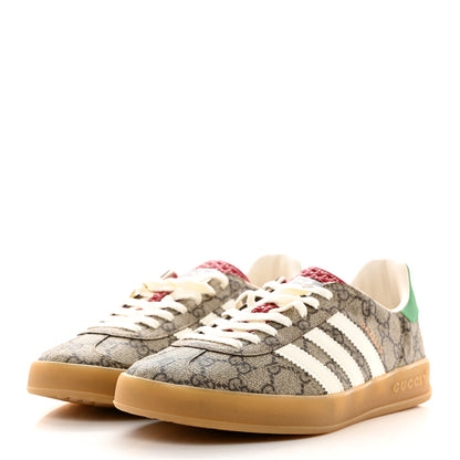 Gucci X ADIDAS GG Supreme Monogram Mens Gazelle Sneakers 9 Beige Ebony Off White New Shamarock 3 of 9