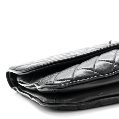 Chanel Lambskin Quilted Large Pagode Piping Flap Black 9 of 12