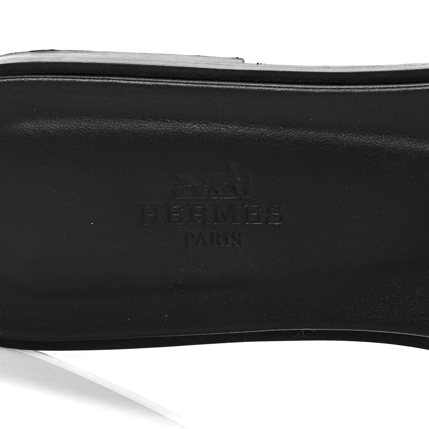 Metallic Epsom Oran Sandals 37 Gris Argente