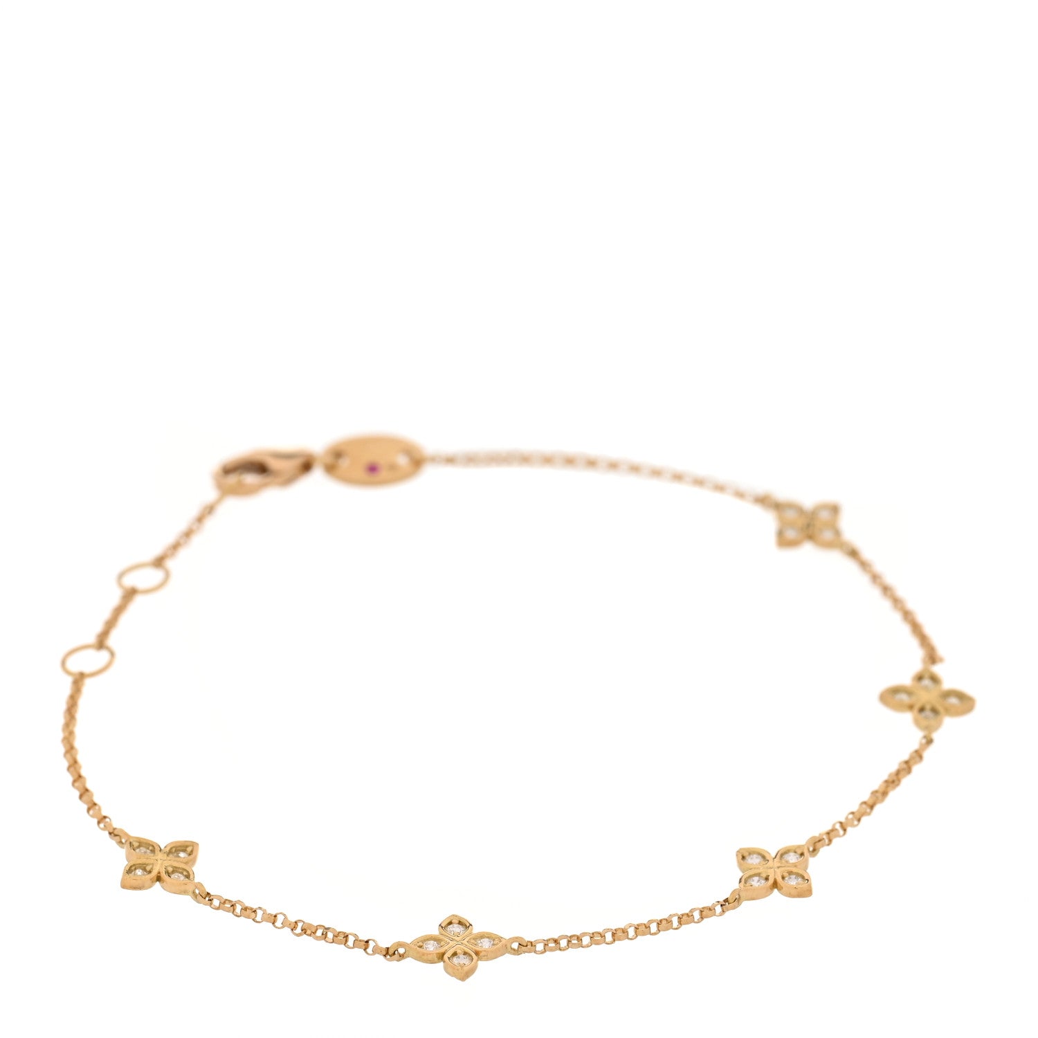 Roberto Coin 18K Yellow Gold Diamond Verona Love by the Inch Station Bracelet 1 of 5