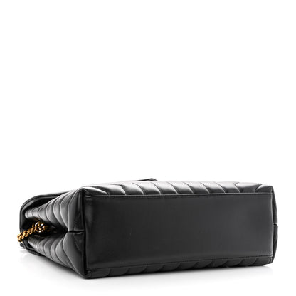 Saint Laurent Calfskin Y Quilted Monogram Small Loulou Chain Satchel Black 4 of 10