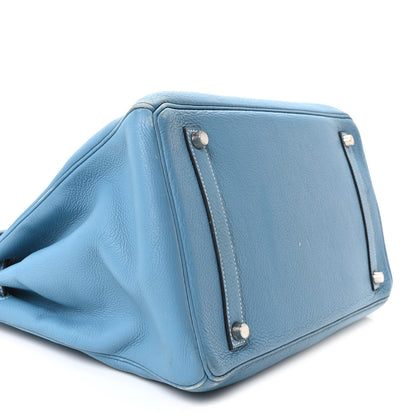 Hermes Taurillon Clemence BIRKIN 35 Blue Jean 9 of 10