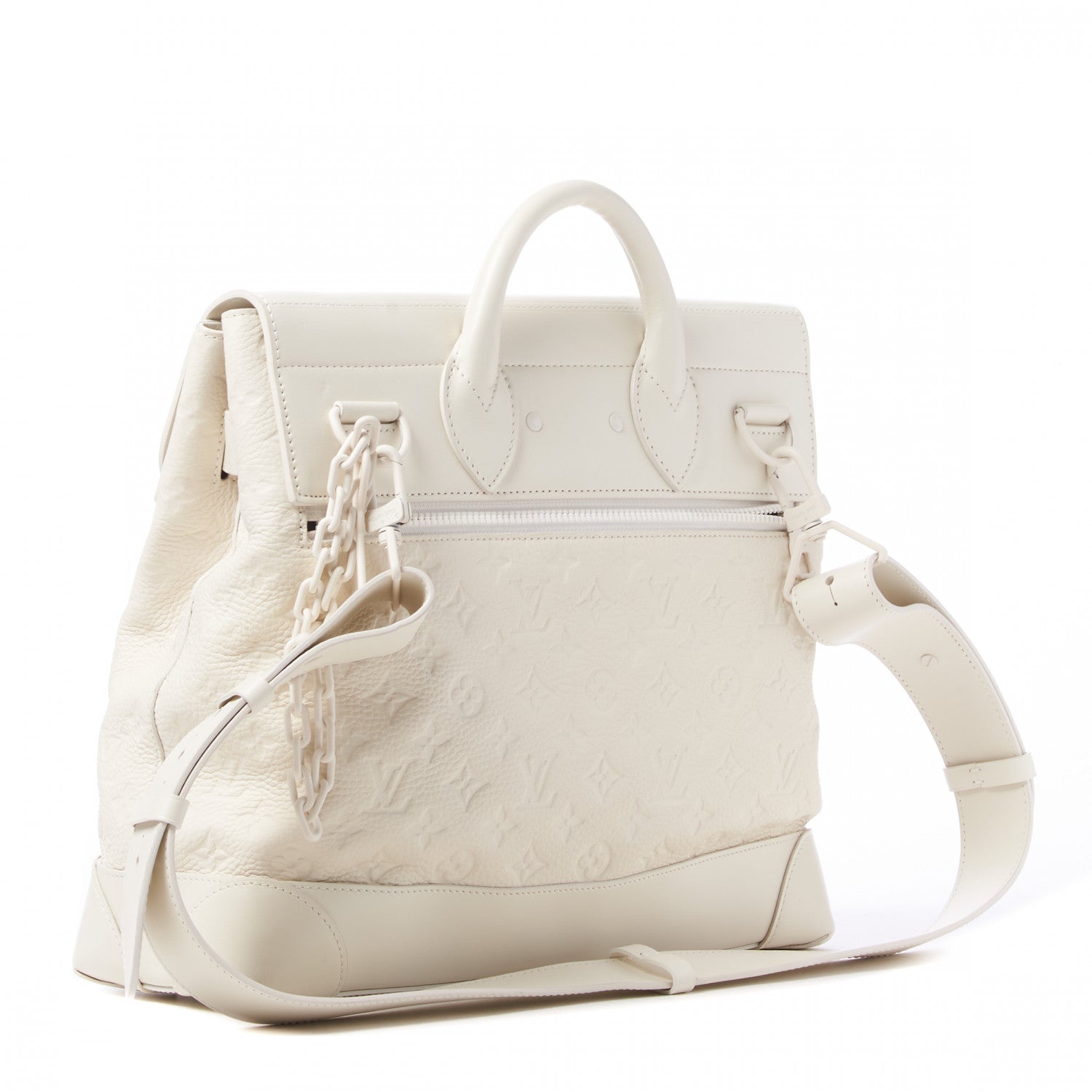 Louis Vuitton Taurillon Monogram Steamer PM White 2 of 8