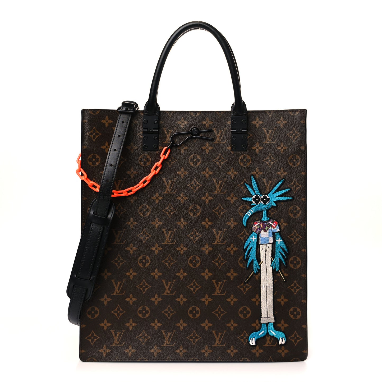Monogram Embroidered Cartoon LV Friends Sac Plat