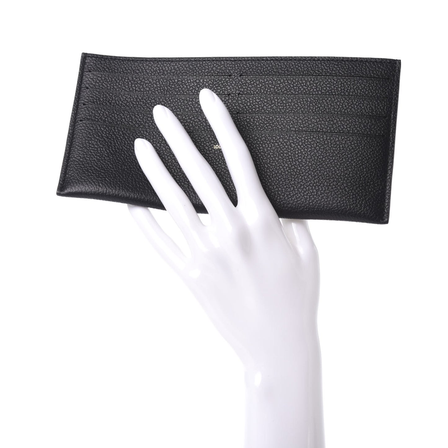 Calfskin Felicie Chain Wallet Card Holder Insert Black