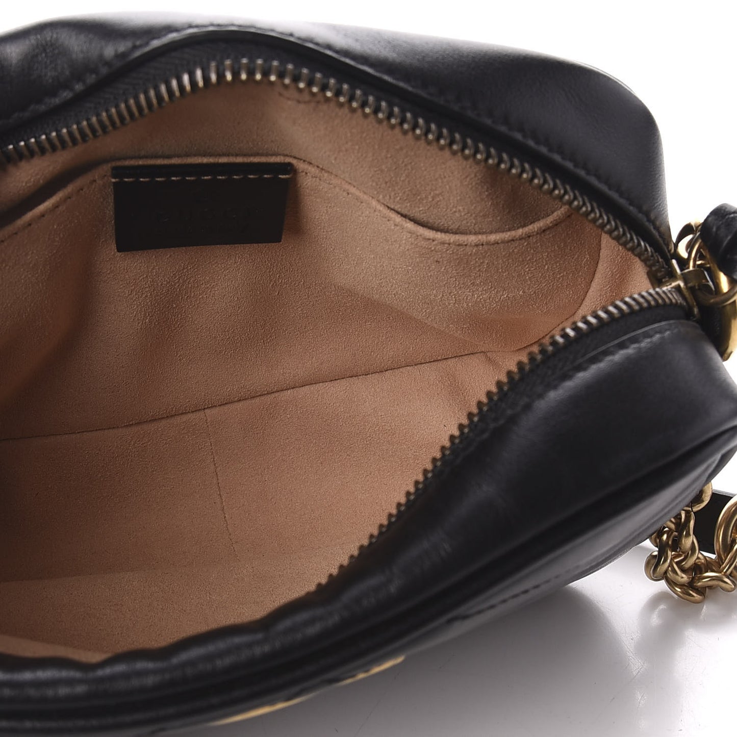 Calfskin Matelasse Mini GG Marmont Chain Shoulder Bag Black