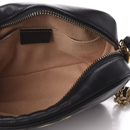 Gucci Calfskin Matelasse Mini GG Marmont Chain Shoulder Bag Black 7 of 10