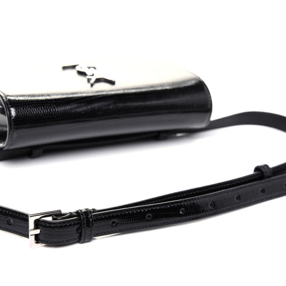 Saint Laurent Calfskin Lizard Embossed Monogram Kate Belt Bag Black 13 of 13