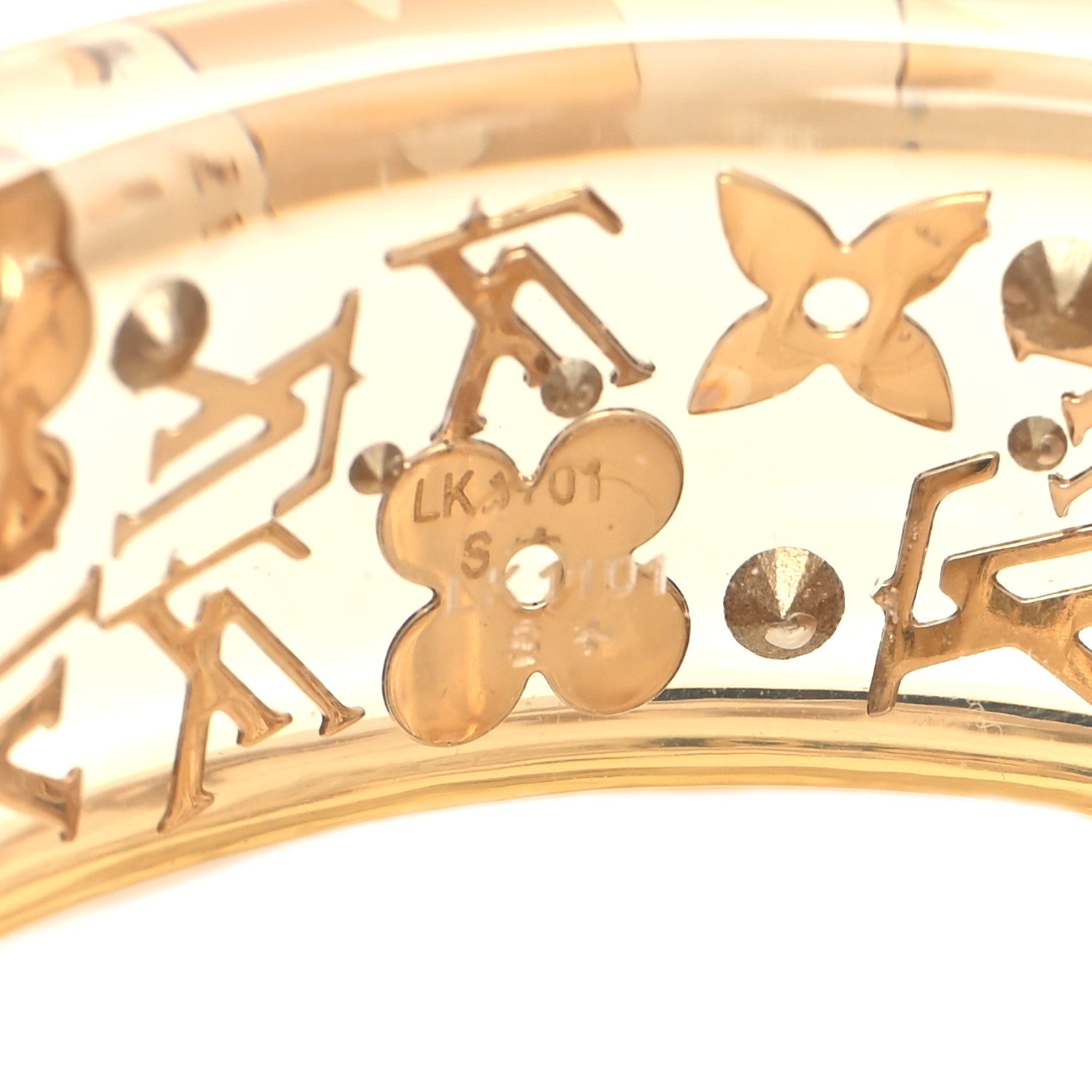 Louis Vuitton Resin Swarovski Medium Inclusion Bracelet GM Transparent 4 of 4