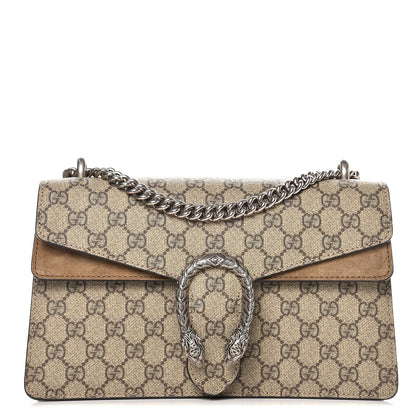 Gucci GG Supreme Monogram Small Dionysus Shoulder Bag Taupe 1 of 8