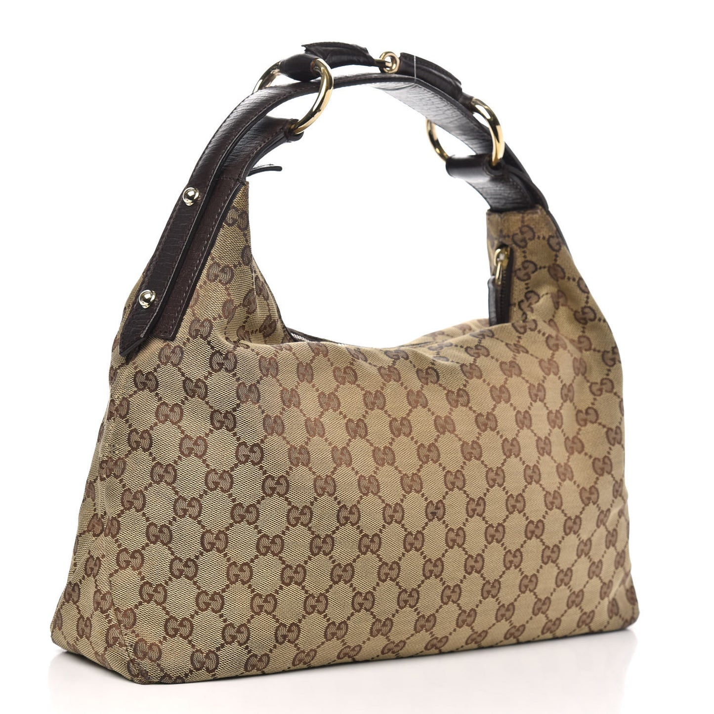 Monogram Medium Horsebit Chain Hobo Dark Brown