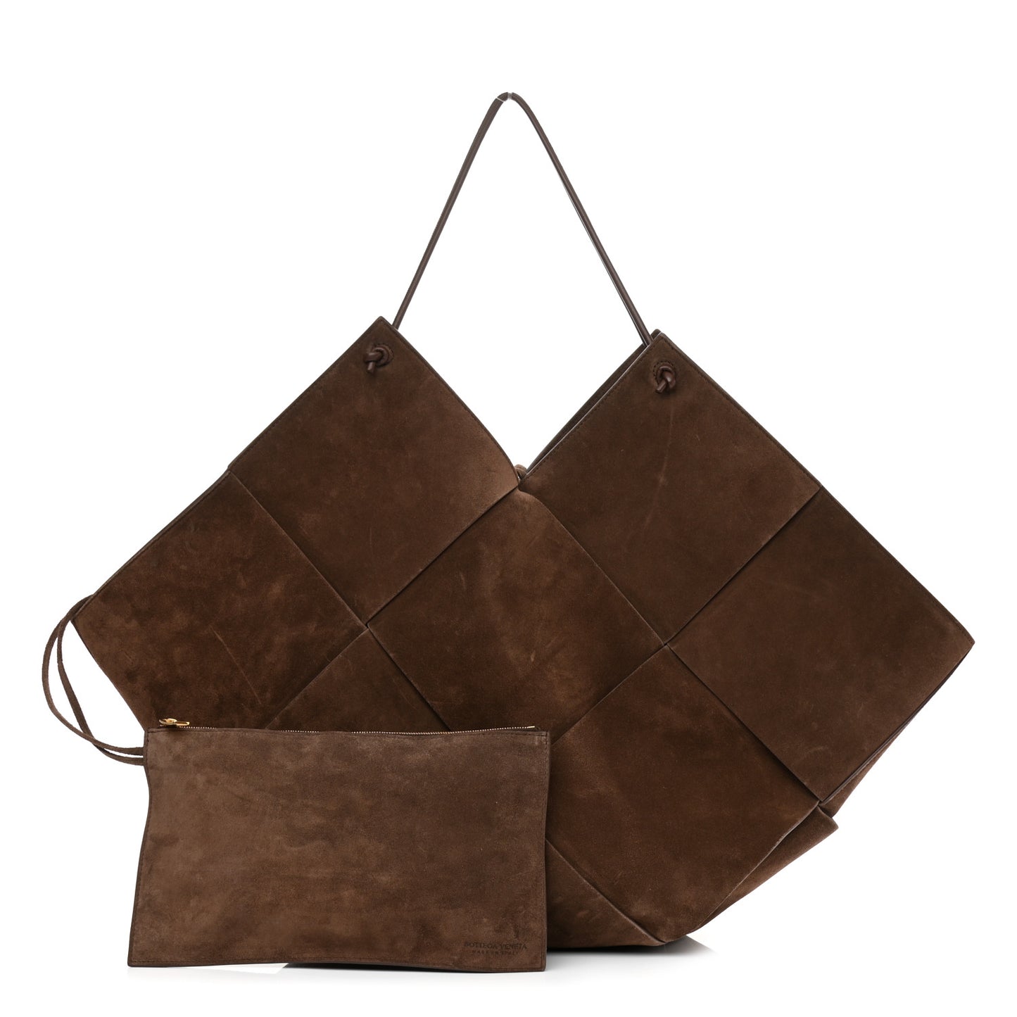 Suede Maxi Intrecciato Tote Brownie