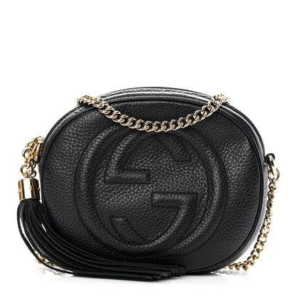 Gucci Pebbled Calfskin Mini Soho Chain Bag Black 1 of 14